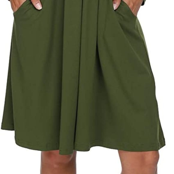 Women's Casual Long Sleeve Flowy Pleated Fall Dresses with Pockets - Picture 7 of 7